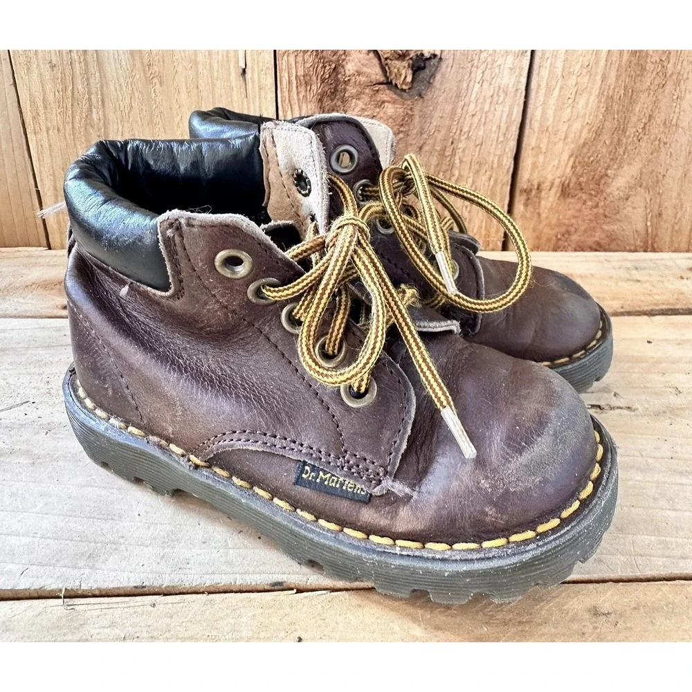 Dr. Martens 1460‎ Boots Kid's Sz 7 Toddler Air Cushion Made in England Brown